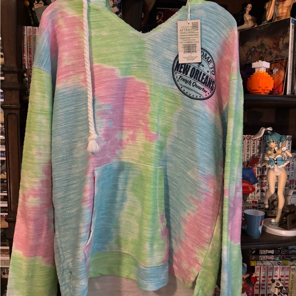 Tie-Dye Hoodie with New Orleans Print